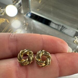 Gold Twisted Knot Earrings-never worn